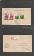 Hungary. 1945 (30 Dec) Inflation Post WWII Days. Budapest - Switzerland, Bern (10 Jan 46) Registered Multifkd + Ovptd Is - Other & Unclassified