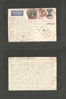 India. 1944 (29 July) Talegaon, Dabhada - USA. Methodist Mission Girls School. Air Multifkd Private Card. - Other & Unclassified