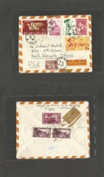 Indochina. 1957 (29 Aug) Saigon - USA, ILL, North Riverside. Air Multifkd Front + Reverse Envelope Via Hong Kong. - Asia (Other)