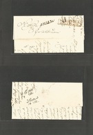 Italy - Prephilately. 1842 (11 June) Airano - Loreo. EL Stline + Arrival + Aduana Cachet. Fine. - Ohne Zuordnung