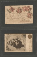Italy. 1901 (26 March) Roma - Torino . Illustrated Ppc. Multifkd 2c Brown (x5) - Unclassified