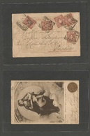 Italy. 1901 (26 March) Roma - Torino . Illustrated Ppc. Multifkd 2c Brown (x5) - Zonder Classificatie