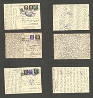 Italy - Xx. 1941. Napoli, Roma - Switzerland, Zurich 3 Diff Stationary Cards + Adtls Franking With Censorships. Fine Gro - Ohne Zuordnung