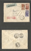 Italy - Xx. 1953 (12 June) Messancona, Bologna - Switzerland, Zurich (13 June) Express Postal Service Multifkd Env, Incl - Unclassified