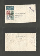 Japan. 1950 (6 Oct) Yokohama - Sweden, Stockholm. Airmail Multifkd Env Including Air Labl, Tied Cds. Nice Condition. - Andere & Zonder Classificatie