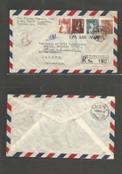 Japan. 1952 (10 July) Ogawamachi - Switzerland, Geneva (14 July) Registered Air Multifkd Mixed Issues. VF. - Other & Unclassified