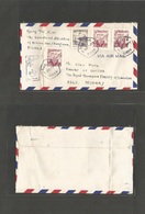 Korea. 1957 (5 Sept) Non San - Norway, Oslo. Air Multifkd Env + Chinese(?) Aux Postal Cachet. VF. - Korea (...-1945)