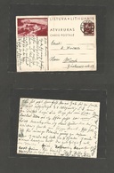 Latvia. 1940 (11 Feb) Latvia + Lithuania. Klaipeda - Waren, Muernha. 35c Red Brown Stat Card, Pazaisliz View. Fine. - Letland