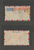 Libia. 1951 (16 April) Grenaica, Benghasi - India, Bombay (18 April) Air Multifkd Envelope. - Libië