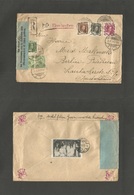 Luxembourg. 1920 (21 Febr) Grevenmacher - Germany, Berlin (22 Feb) Registered Multifkd Env + Divisa Censored + Reverse L - Other & Unclassified