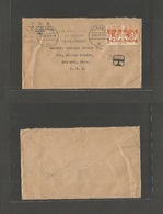 Malaysia. 1938 (17 Dec) Penang - USA, OH, Ashland. Fkd Env, Slogan Cancel + "T" Scarce Type Cachet. - Maleisië (1964-...)