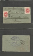 Mexico. 1891 (11 Dic) Nombre De Dios, Durango - Germany, Sachen (29 Dec) Via Piedras Negras - NYC. Fkd Env 10c Vermilion - Mexique