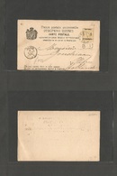 Montenegro. 1894. Cetijne - Netherlands, Alfen (6 Oct) Ovptd 1893 Issue Stat Card, Arrival Cachet. Proper Circulation. - Montenegro