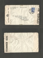 Dutch Indies. 1940 (6 July) Medan - UK, London. Fkd Env Dutch + British Censored Labels. - Indonesien
