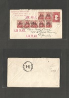 Philippines. 1939 (8 Febr) Davao - Manila (1 March) International Airmail 2c Red Stat Env + 7 Adtl Stamps / Commonwealth - Filippijnen