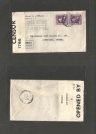 Philippines. 1939 (Aug 25) Manila - Sweden, Gotheburg. Air Via Singapore Fkd Envelope + Doble  British Censor (Singapore - Philippines