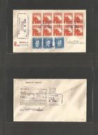 Philippines. 1944 (8 July) Japanese Occup. Registered Local Signed Severino Registered Multifkd + R-Label Reverse Envelo - Philippines