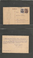 Poland. 1920 (2 June) Olsztyn - Allestein. Lick - Germany, Koln. Germany Stat Card Ovptd Issues + Adtl. Fine Comercial. - Other & Unclassified