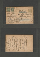 Poland. 1920 (4 Oct) Lemberg - Rotherham, England. 25f Green Stat Card + 2 Adtls, Tied Cachet + Depart Censor. Via Lwowo - Andere & Zonder Classificatie