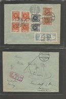 Poland. 1928 (29 May) Lodz - Luzern, Switzerland (31 May) Reverse Registered Multifkd Envelope. - Andere & Zonder Classificatie