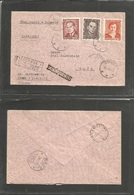 Poland. 1952 (19 Apr) Gdansk - Rafz, Switzerland (23 Apr) Registered Express Service Multifkd Envelope. Scarce Special P - Otros & Sin Clasificación