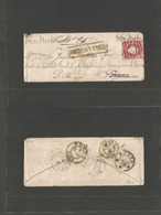 Portugal. 1872 (30 Aug) Torres Vedras - Regoa - Tras On Montes - Fkd Fita Direita. P. Luis 25rs Rose Tied 39 Grill + Box - Other & Unclassified