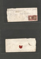 Portugal. C. 1872. Torres Vedras - Lisboa. Fkd Fita Direita (x2) 39 Grills + Boxed Town Name. Envelope. - Andere & Zonder Classificatie