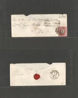 Portugal. 1872. Tores Vedras Stline. 25rs Rose Fita Direita, 39 Grill. Fkd Env. - Andere & Zonder Classificatie