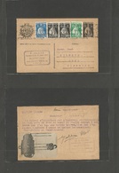 Portugal - Stationery. 1927 (22 March) Lisboa - Germany, Ruhn 25c Black Stat Card + 4 Adtls. VF Scarce Ceres Issues Comb - Other & Unclassified