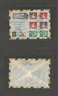 Portugal - Xx. 1954 (22 Jan) Lisbon - Sweden, Floby. Air Multifkd Env Incl. Centenary Issue Values + Comm + Luisiadas. - Other & Unclassified