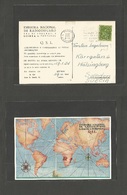 Portugal - Xx. 1954 (13 Febr) Perfin. Lisbon - Sweden, Halsinbog. Fkd Card. ENR. Emisora Nacional Redifusao. - Other & Unclassified