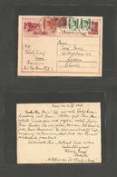 Romania. 1946 (27 Nov) Arad - Switzerland, Luzern 12 Lei Lilac Illustrated Stat Card + 4 Adtls Cds. Fine. - Andere & Zonder Classificatie