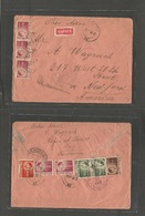 Romania. 1946 (16 Dec) Husi - USA, NYC (13 Jan 47) Registered Express Front + Reverse Multifkd Air + Special POSTAL Serv - Andere & Zonder Classificatie