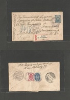 Russia. 1900 (31 Jan, Inverted Date) St. Petersburg - Germany, Braunschweig (14 Febr) Registered 7 Kop Blue Stat Env + 2 - Other & Unclassified