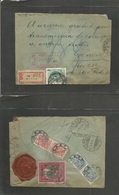 Russia. 1915 (30 Oct) Minsk - Switzerland, Geneve (26-27 Nov) Registered Multifkd Romanov Issue + Front And Reverse With - Other & Unclassified