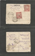 Russia. 1921 (20 Oct) Baleninika J. Bzoygl - Germany, Darmstadt (14 Nov) Reverse Registered Multifkd Env + At 2000 K Inf - Andere & Zonder Classificatie