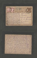 Russia. 1928 (29 June) 7 Kop Brown Stationary Card To Bertenef, France (5 July) Depart Cds + Taxed + 2 Arrival P. Dues,  - Other & Unclassified