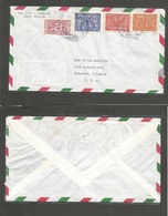 Saudi Arabia. C. 1950. Dharan - USA. Multifkd Air Env Usage. Bilingual Cachet. - Saoedi-Arabië