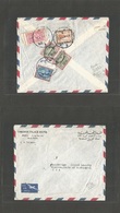 Saudi Arabia. 1951 (9 Aug) Djeddah - USA, Winslow, Washington State. Comercial Hotel. Reverse Multifkd Airmail Envelope, - Saoedi-Arabië