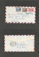 Saudi Arabia. 1961 (17 Oct) Dharan - India, Belgaum Camp. Air Multifkd Envelope Incl Tax Stamp, Violet Depart Cachet. Fk - Saoedi-Arabië