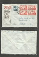 E-Estado Español. 1952 (20 Junio) Barcelona - Suiza, Zurich. Franqueo Mutiple Incl. Huerfanos Correos. Via Aerea + R. Ce - Sonstige & Ohne Zuordnung