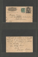 Cuba. 1909 (19 Julio) Habana - Francia, Paris. Entero 1c Negro + Franqueo Adicional. Bonito. - Sonstige & Ohne Zuordnung