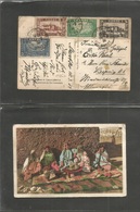 Marruecos - French. 1934 (18 March) Casablanca - Germany, Leipzig. Multifkd Ppc, Four Color On VF Nice Usage. - Maroc (1956-...)