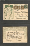 Switzerland - XX. 1909 (12 Nov) Rorschach - Dresden, Germany Illusstrated 5c Green Stat Card + 3 Adtls. VF. - Otros & Sin Clasificación
