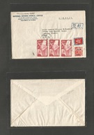 Taiwan. 1958 (13 Dec) Taipei - USA, Texas, Fort Sam. Air Multifkd Env, Incl Overprinted Issue + Aux Postmark. VF. - Other & Unclassified