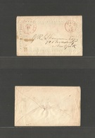 Usa. C. 1850s. Connecticut. Hotchkinsville, CT JUN/20. Red CDS W/ Matching Arced "PAID/3" In Circle Rate Marking On Sm E - Autres & Non Classés