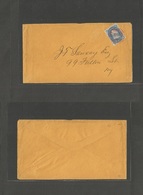 Usa. C. 1860s. Carriers & Locals 63, New York City / Paid 1ct Red CDS Ties Stamp To Buff Env, Sm At UR, Addr New York, V - Andere & Zonder Classificatie