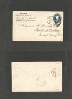 Usa - Stationery. 1890 (7 March) NY - Spain, Canary Islands, Tenerife, Puerto Orotava (4 April) 5c Blue Stat Envelope Pr - Autres & Non Classés