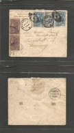 Usa. 1893 (20 July) Chicago - Germany, Rudalstadt (1 Aug) Colombian Issue Multifkd Env At 10c Rate (x5) Fine Usage. - Other & Unclassified