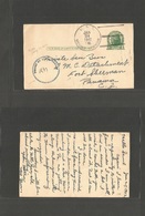 Usa - Stationery. 1942 (24 Jan) USS Mount Vernon - Panama, CZ, Fort Sherman 1c Green Stat Card. Fine. - Other & Unclassified